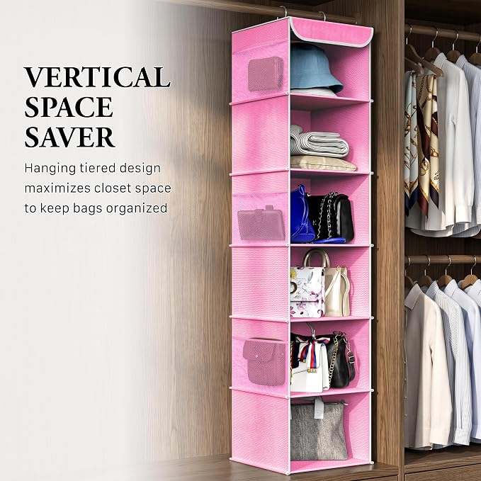 Simple Houseware 6 Shelf Hanging Closet Organizer, Top Support Metal Frame - Image 7