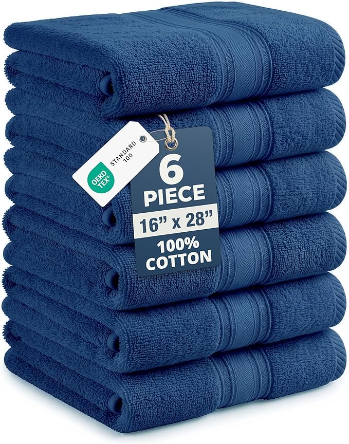 LANE LINEN Hand Towels for Bathroom Set, 6 Piece 100% Cotton Super Absorbent by LaneLinen