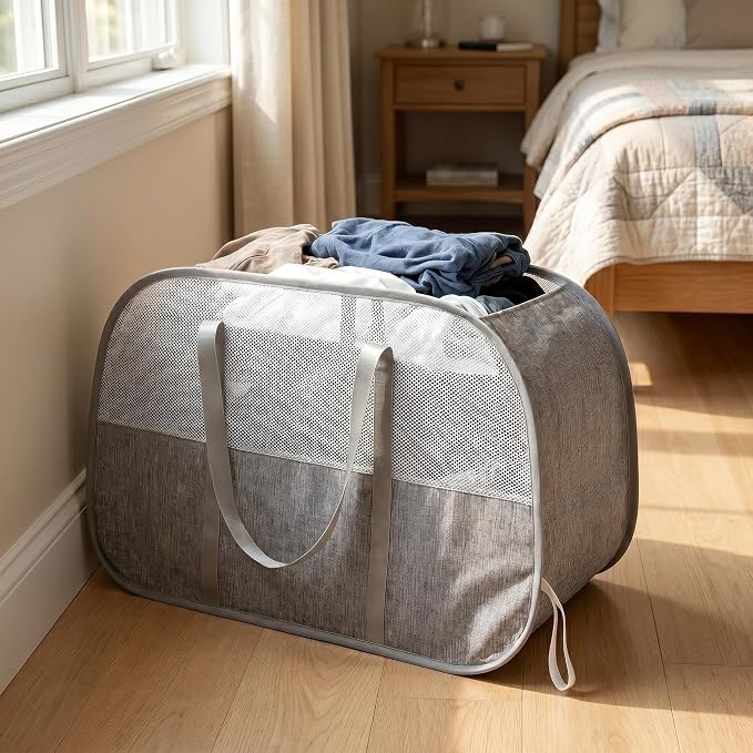 95L Collapsible Laundry Basket, Dirty Clothes Hamper | Foldable Laundry Hamper - Image 9