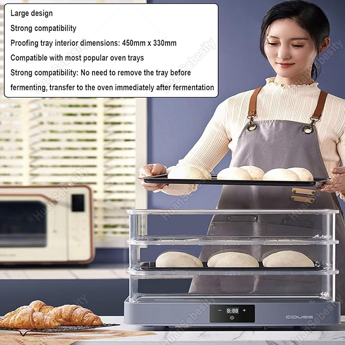 Foldable Electric Bread Proofer 40L - Dough Proofing Machine with Heater & Timer - Versatile Fermentation Box for Sourdough, Baguettes & Artisan Bread Baking