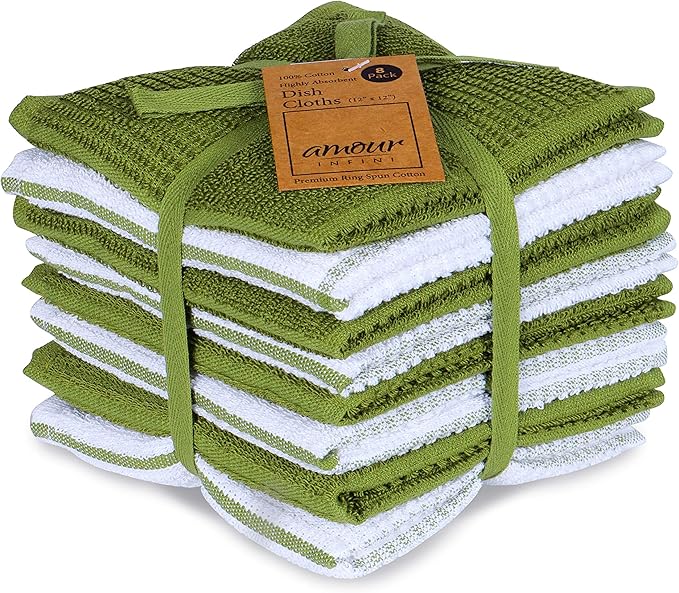 AMOUR INFINI Dish Cloths for Washing Dishes Set of 8 by AmourInfini
