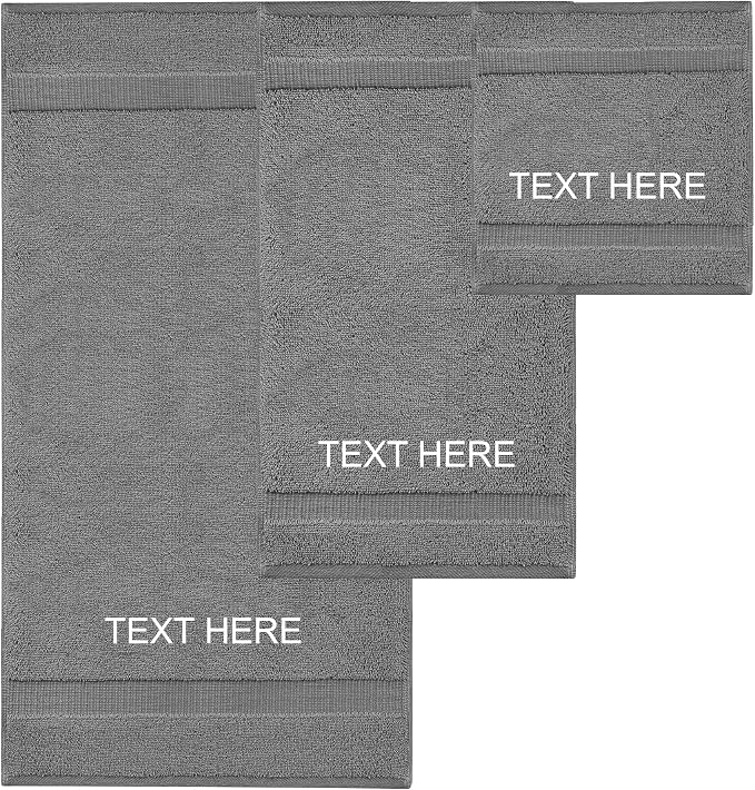 Chakir Turkish Linens 100% Cotton Personalized 3-Piece Set, Oeko-Tex Certified: by ChakirTurkishLinens