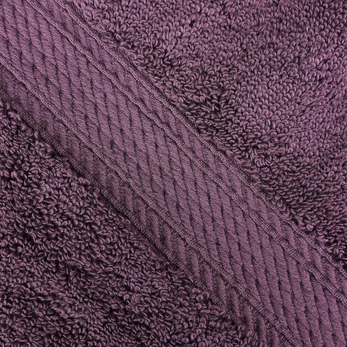 SUPERIOR Egyptian Cotton Ultra Plush & Absorbent, 8 Piece Set, Plum | Quick Dry - Image 6
