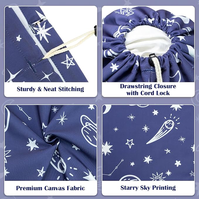 Canvas Laundry Bag with Shoulder Strap, Large Drawstring - Image 3