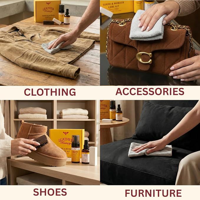 Leather Honey Suede & Nubuck Care Kit – Cleaner - Image 4