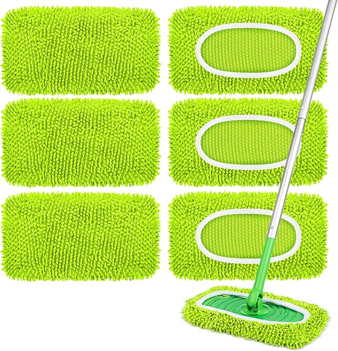 6 Pack Reusable Mop Pads Compatible by YHOVID