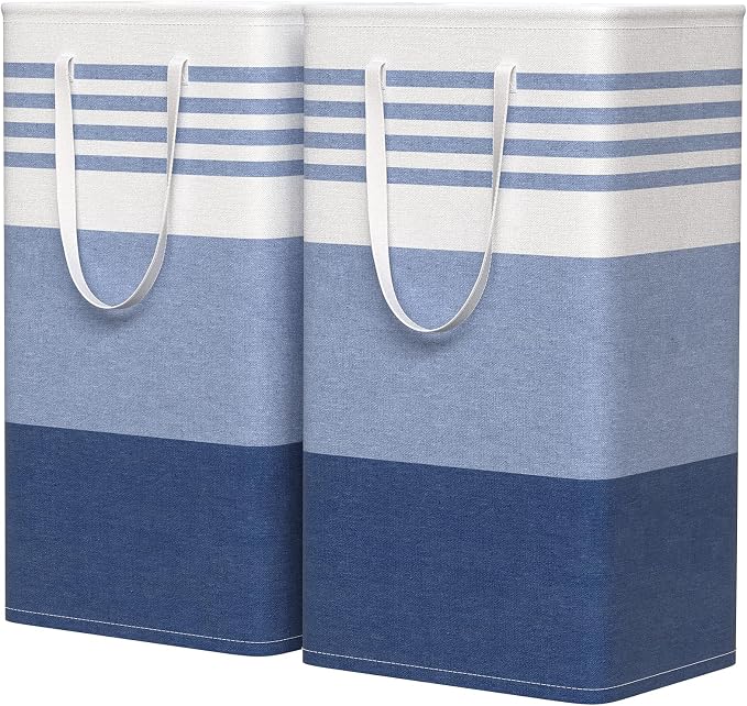 WOWBOX 2 Pack Laundry Baskets, Collapsible Dirty Clothes Laundry Hampers by WOWBOX