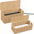 2PCS Cable Management Box Set, Handmade Rattan Cord Organizer | Large & by Cantalop