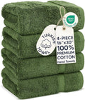Chakir Turkish Linens 100% Cotton 4-Pack Hand Towels 16x30, Moss | Premium by ChakirTurkishLinens