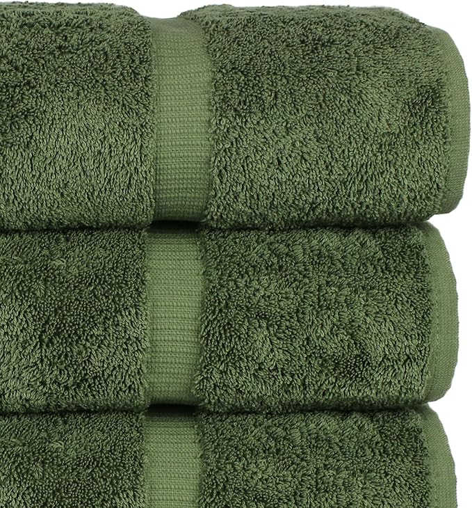 Chakir Turkish Linens 100% Cotton 4-Pack Bath Towels 27x54, Moss | Premium - Image 5