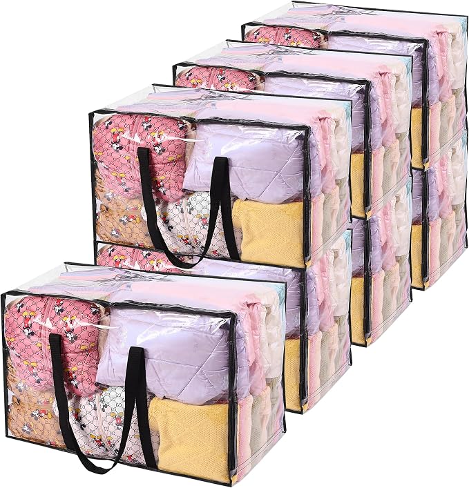 7 Pack 110L Clear Comforters Storage Bags by Vieshful