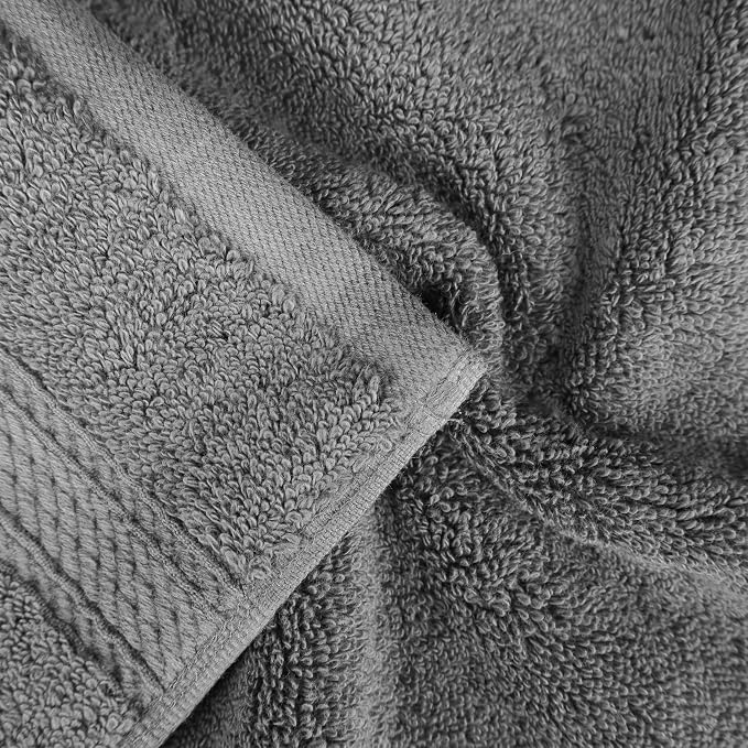 Superior Egyptian Cotton 800 GSM Plush & Absorbent, 9 Piece Set, Charcoal | - Image 4