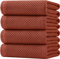 Homaxy 100% Cotton Oversized Waffle Weave Kitchen Towels 4-Pack, Rust | 20 x 28 by Homaxy