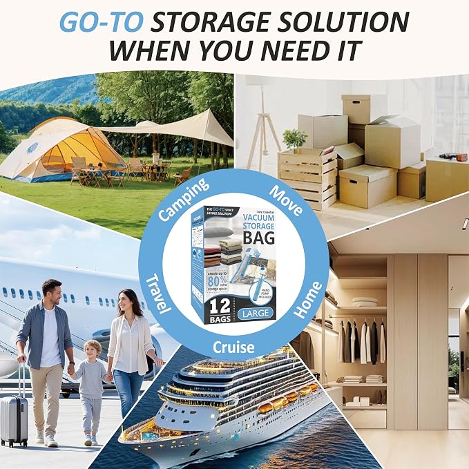 Cozy Essential Vacuum Storage Bags, 80% Compression Vacuum Seal Space Saver - Image 8