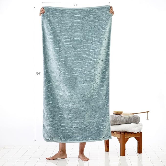 SKL Home CloudSoft 100% Cotton Luxury 4-Piece Bath Towel Set, Teal | Premium - Image 3