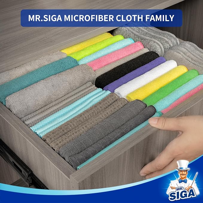 MR.SIGA Microfiber Cleaning Cloths, Streak Free Microfiber Towels, 12 Pack - Image 6