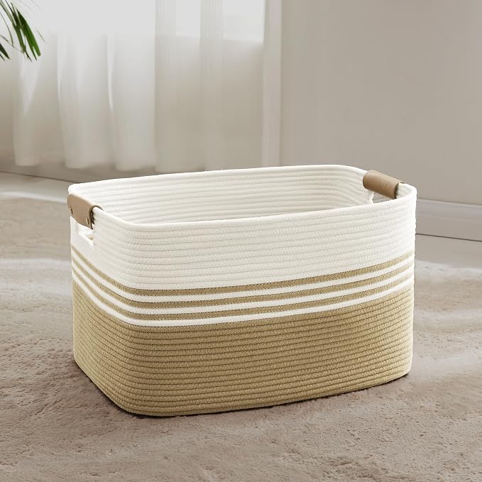 60L Woven Laundry Basket Hamper by SunNewt