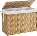 SONGMICS Laundry Hamper with Lid, 52.8 Gal Synthetic Rattan by Unknown
