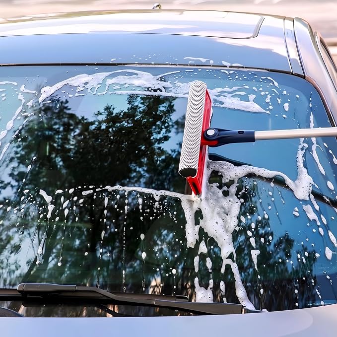 Professional Window Squeegee | 2-in-1 Window Cleaner Sponge and 10" Soft Rubber - Image 6