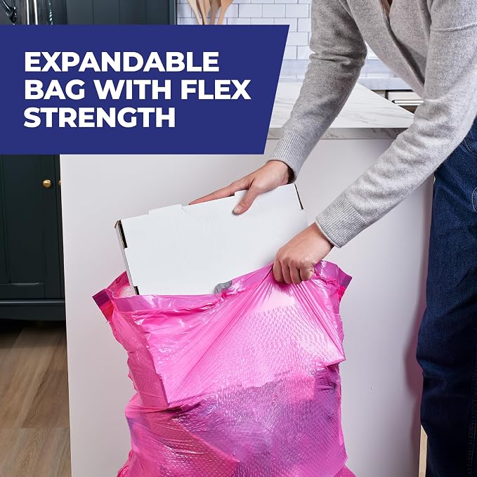 Hefty Ultra Strong 13 Gal Pink Kitchen Trash Bags, Watermelon Scent, 110ct | - Image 6
