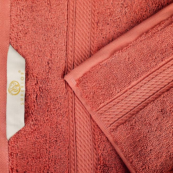 Superior Egyptian Cotton 800 GSM Plush & Absorbent, 9 Piece Set, Coral | Quick - Image 3