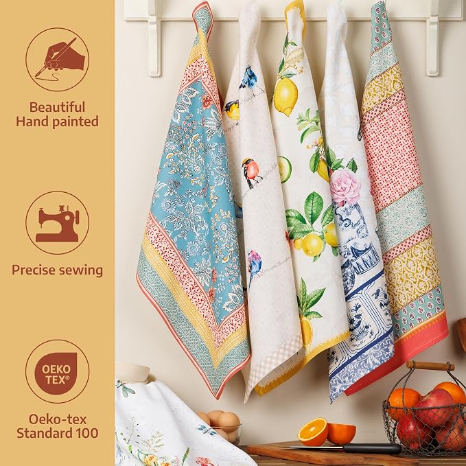 Maison d' Hermine Kitchen Towels Set of 6 Reusable 100% Cotton 27.50" x 20" - Image 2