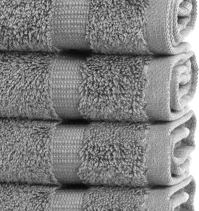 Chakir Turkish Linens 100% Cotton 4-Pack Washcloths 13x13, Oeko-Tex Certified - Image 3
