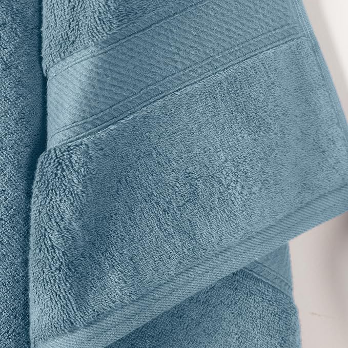 Superior Egyptian Cotton Plush & Absorbent, Bath Towel Set of 2, Denim Blue | - Image 3