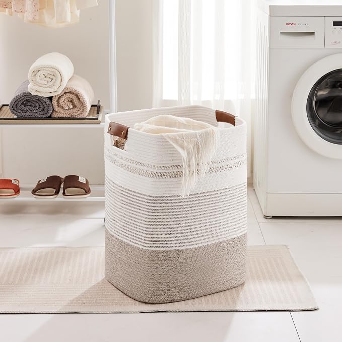 85L Tall Woven Laundry Basket Hamper - Image 3