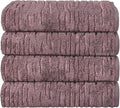 SKL Home CloudSoft 100% Cotton Luxury 4-Piece Bath Towel Set, Soft Plum | by SKLHomebySaturdayKnightLtd