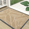 Colorxy Waterproof Doormat, Sturdy Natural Rubber Front Indoor Mat, Non Slip Low Profile Indoor Outdoor Door Mats, Stain and Fade Resistant Floor Mat, Easy Clean Patio Entrance Mat, 48''x32'', Beige