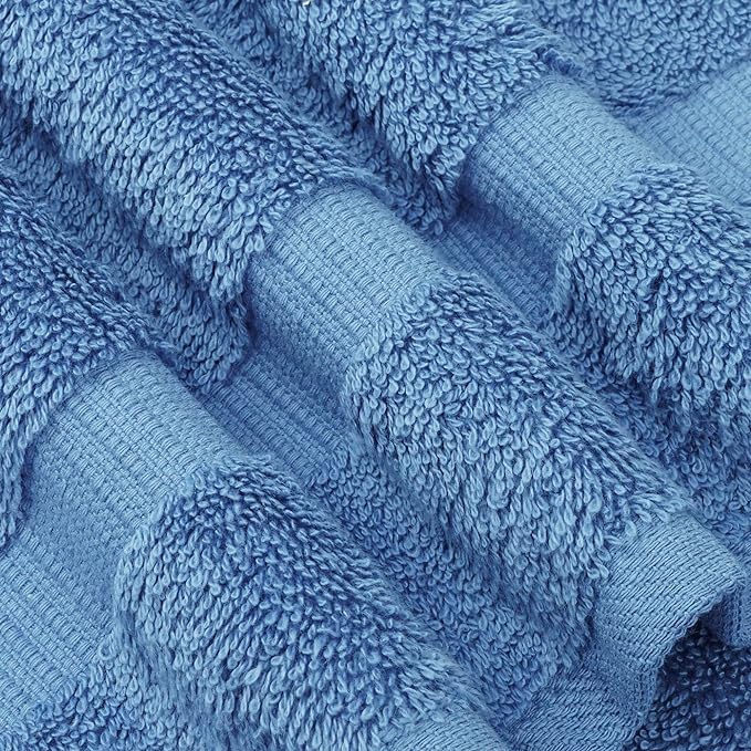 Chakir Turkish Linens 100% Cotton 4-Pack Washcloths 13x13, Wedgewood | Premium - Image 4