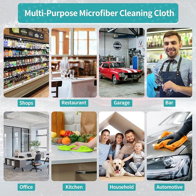 Microfiber Cleaning Cloth, 12 Pack Cleaning Rags, Lint Free Non-Abrasive - Image 8