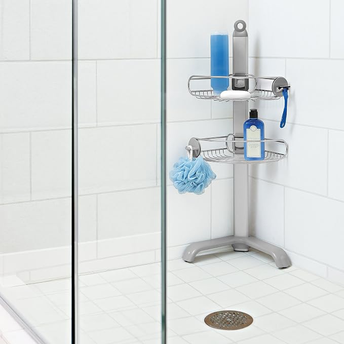 simplehuman Corner Shower Caddy, Stainless Steel and Anodized Aluminum - Image 4