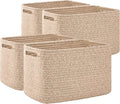 OIAHOMY 4 Pack Storage Baskets for Organizing 24L Cube Storage Bins Brown by MasterofSpaceOptimization
