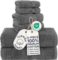 Chakir Turkish Linens 100% Cotton 6-Piece Towel Set, Dark Gray | Premium Cotton by ChakirTurkishLinens