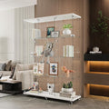 Yoluckea 4 Shelves Glass Display Cabinet Extra Large, Floor Standing Clear Glass Curio Cabinet Collection Display Case for Living Room Bedroom 66.14” x 47.64” x 14.57” White
