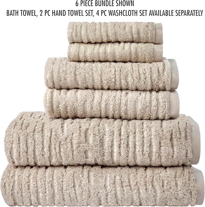 SKL Home CloudSoft Washcloth Set, 100% Cotton Luxury, Oatmeal | Premium - Image 7