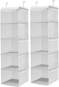 5 Shelves Hanging Closet Organizer, 2 Pack Hanging Storage by BrilliantJo