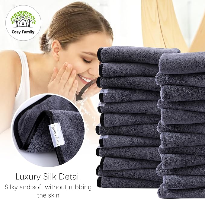 Cosy Family 24 Pack Soft Washcloths Set - Image 3