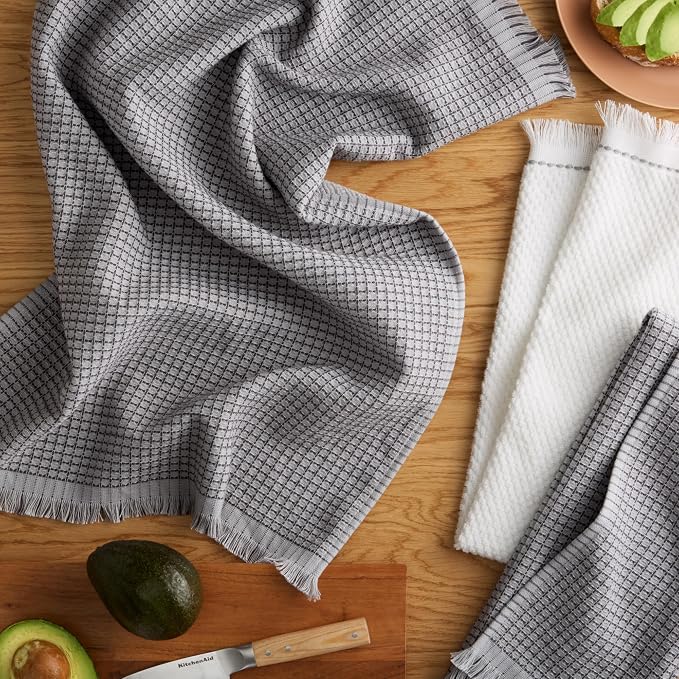 KitchenAid Gourmet Series Gridlines Kitchen Towels 3-Pack Set, 100% Cotton - Image 2