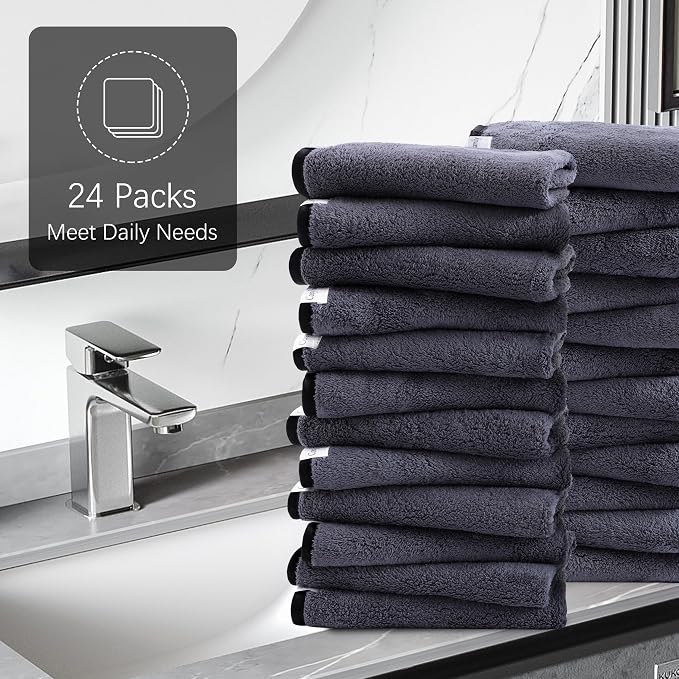 Cosy Family 24 Pack Soft Washcloths Set - Image 6