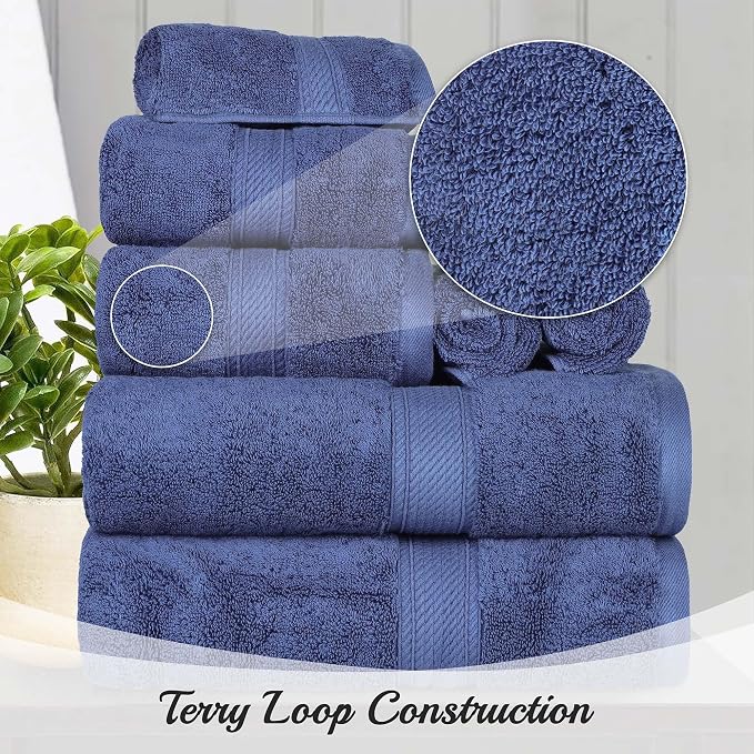 Superior Egyptian Cotton 800 GSM Plush & Absorbent, 9 Piece Set, Soft Luxury - Image 3