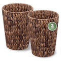 iEGrow 2 Pack Brown Wicker Trash Can, Small Bathroom Trash Can, 2 Gallon Woven by iEGrow