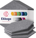 Acoustic Panels 12-Pack Soundproof Wall Panels 14"X12.1"X0.4" Sound Panels High Density Sound Dampening Panels - [Pebble Gray Hexagon]