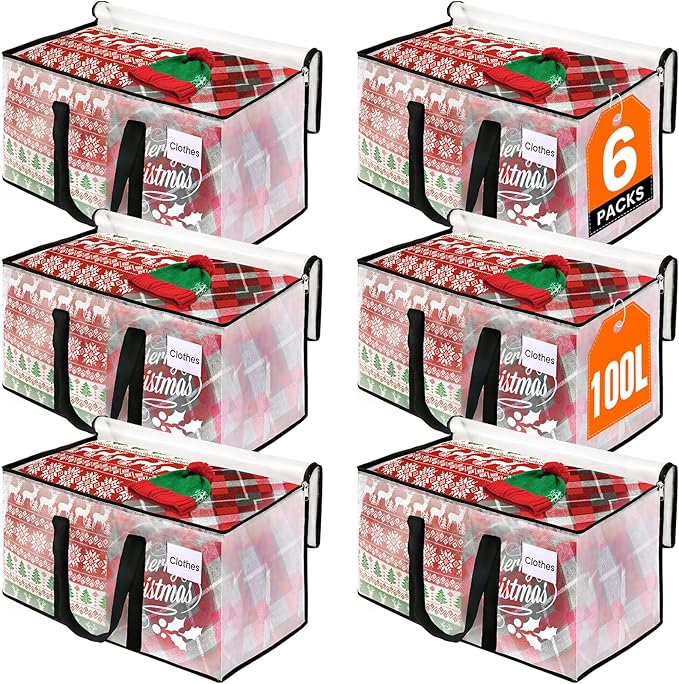 RoomHacks Moving Bags, Heavy Duty Large Storage Bags, 6 Pack, Foldable Storage by RoomHacks