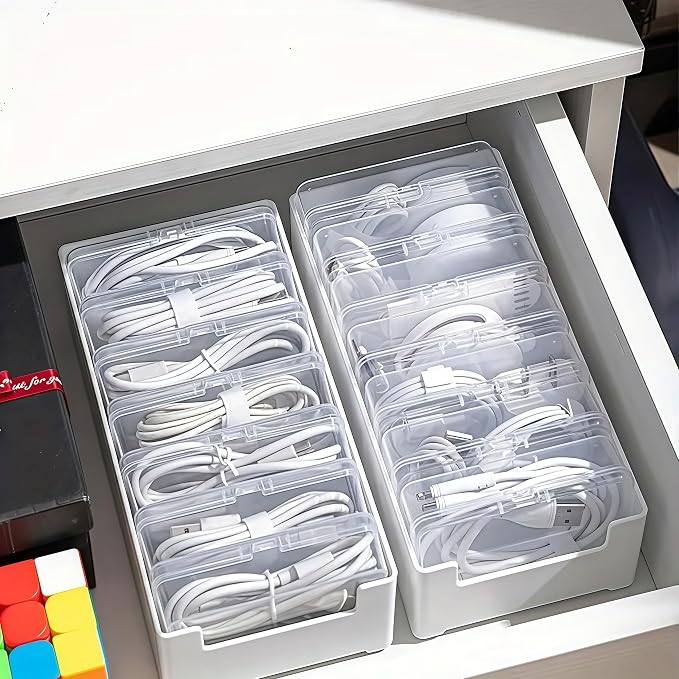 7 Grid Clear Cable Organizer Box - Image 3