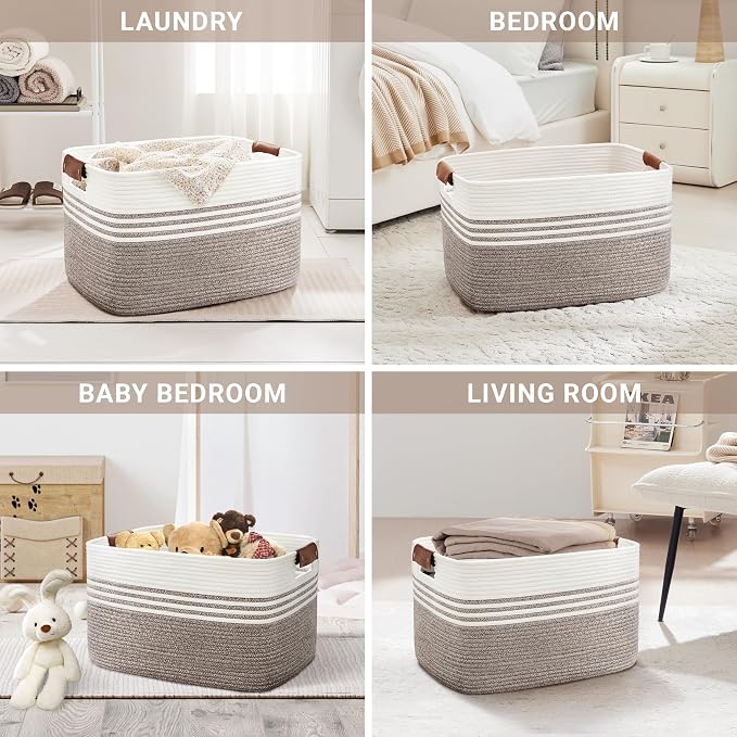 86L Woven Laundry Basket Hamper - Image 4