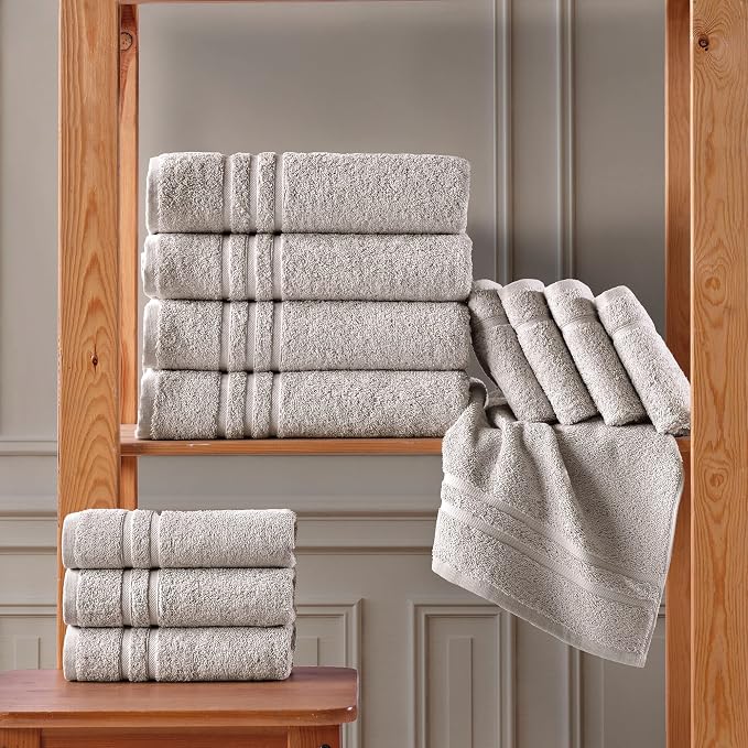 Hawmam Linen Ice Silver Bath Towels 4 Pack Soft and Absorbent - Image 5