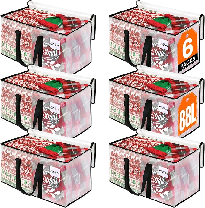 RoomHacks Moving Bags, Heavy Duty Large Storage Bags, 6 Pack, Foldable Storage by RoomHacks